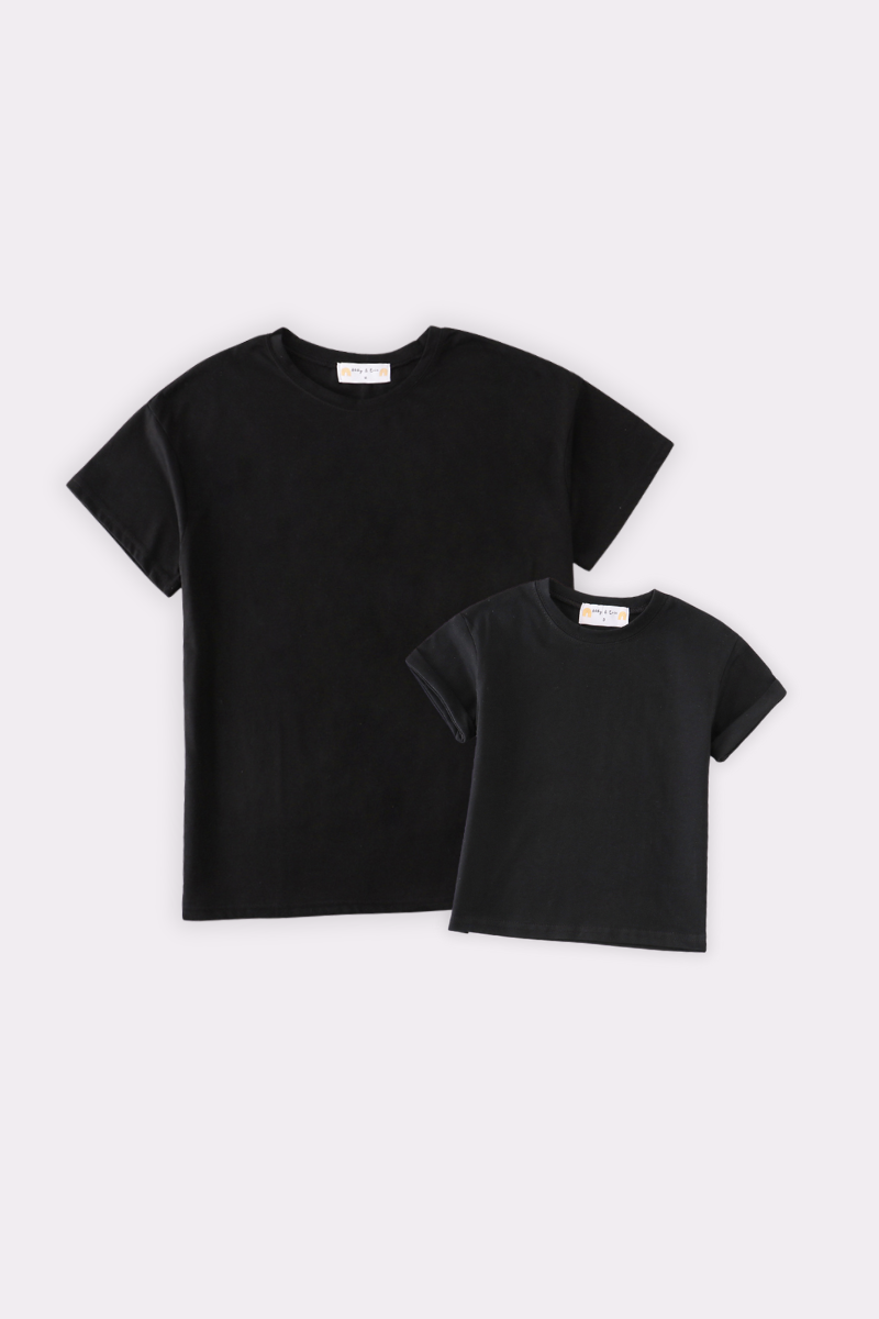 Premium Black basic T-shirt Kids and adult